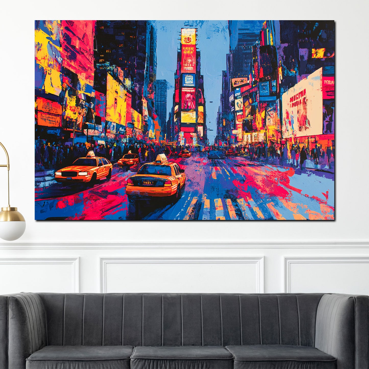Wandbild Städte Pop Art New York Times Square Taxi bunt