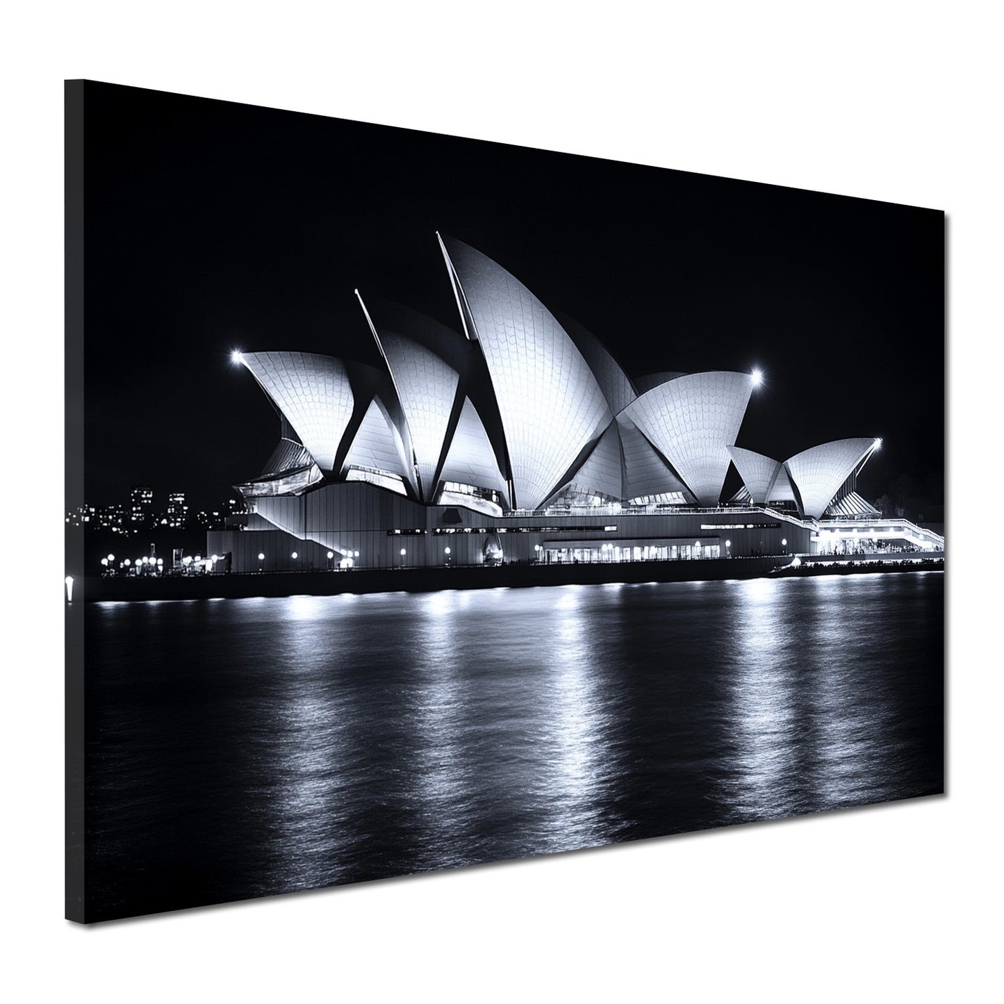 Wandbild Städte Sydney Opernhaus Nachtaufnahme Wasser Spiegelung