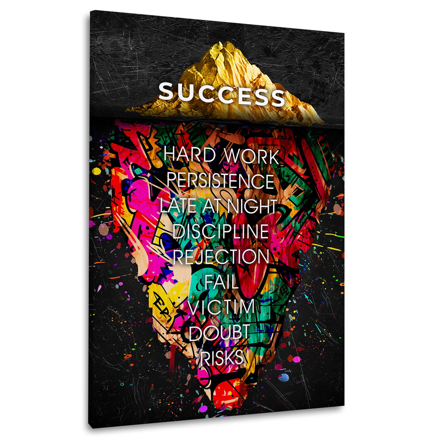 Wandbild Street Art Eisberg Motivation Erfolg und Disziplin