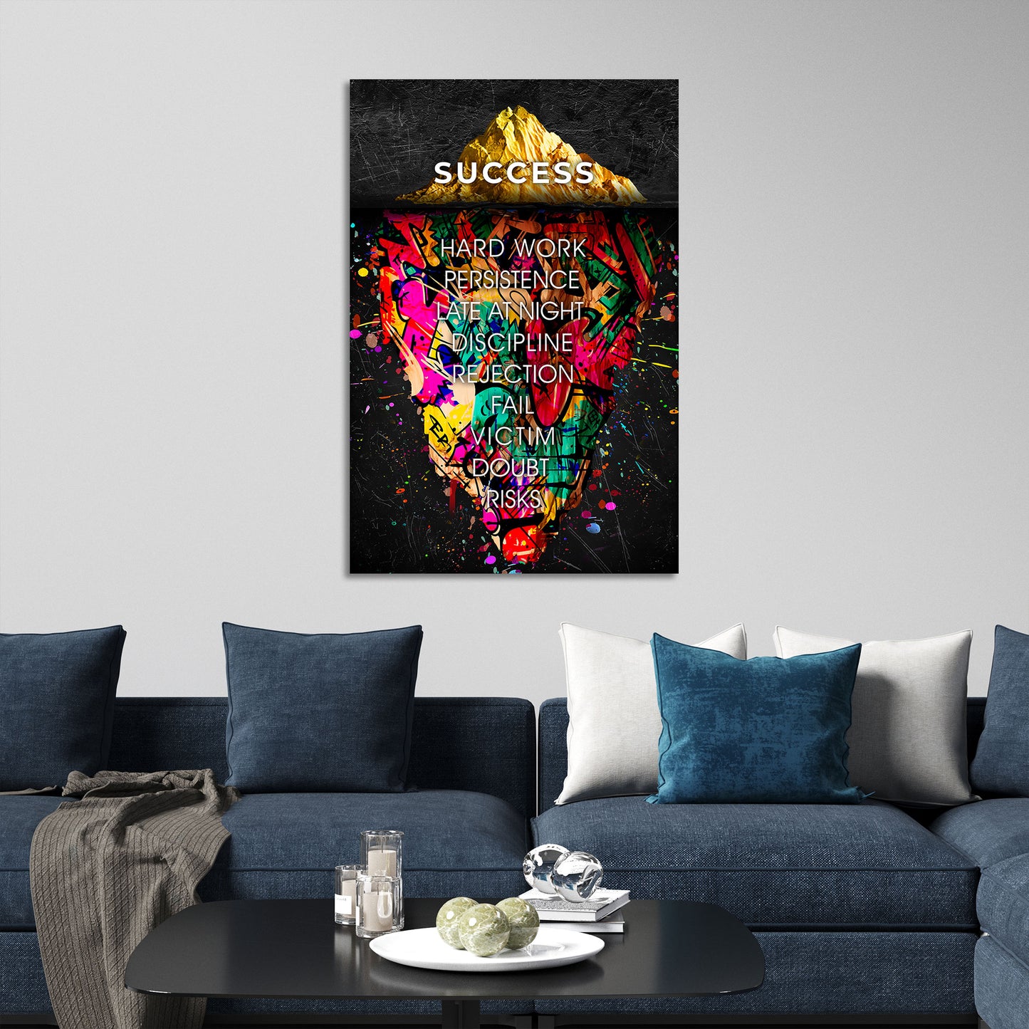 Wandbild Street Art Eisberg Motivation Erfolg und Disziplin