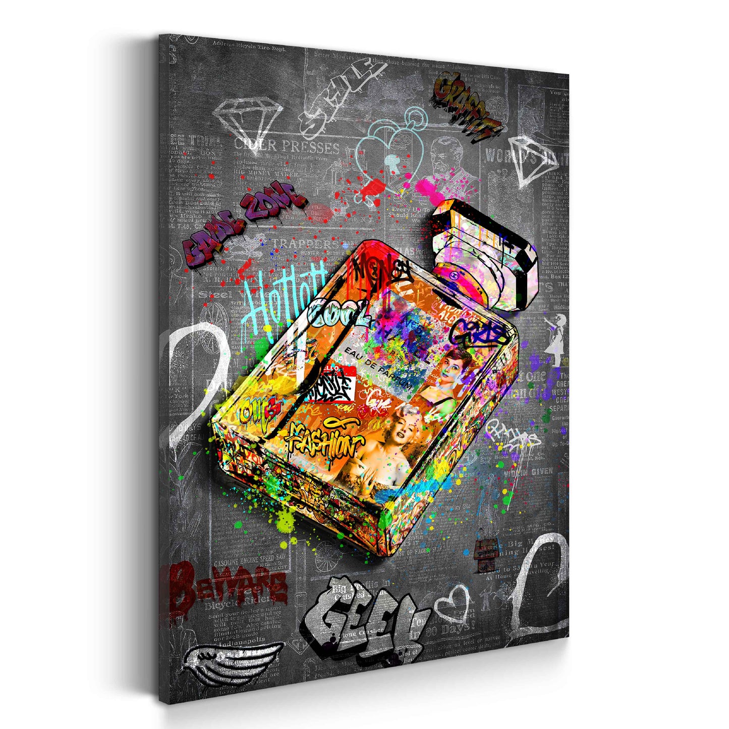 Wandbild Street Art Parfüm Ikonen Fashion modern bunt