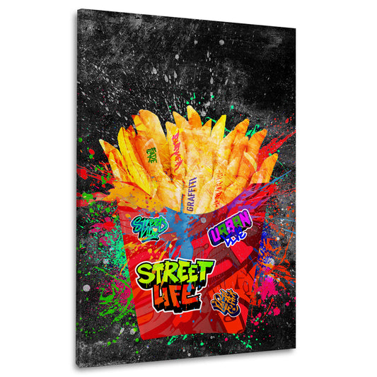 Pommes frites Wandbild Street Art Pommes Graffiti Pop Art