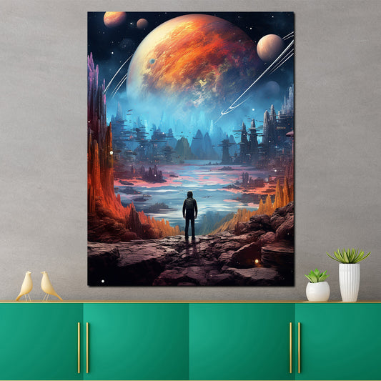 Wandbild Abstrakt Weltraum Planeten