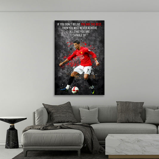 Wandbild Zitat Fußball Style, Fußball Star Sport