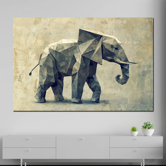 Wandbild abstrakt Elefant in geometrischer Form
