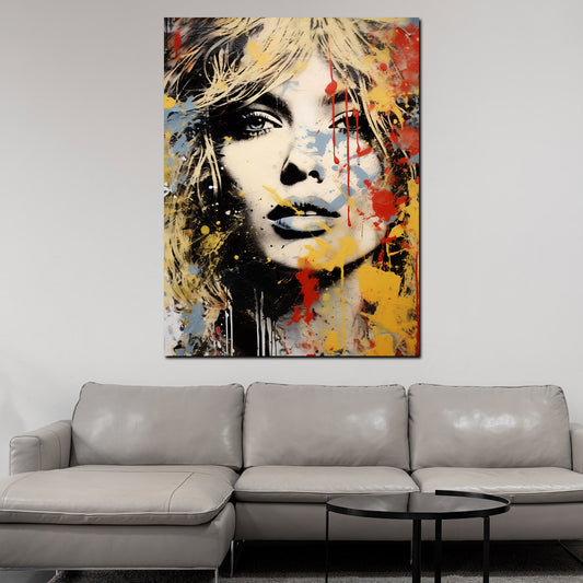 Brigitte abstrakt Face Ikone Wandbild