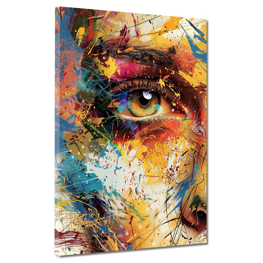 Wandbild abstrakt Gesicht Auge Pop Art modern