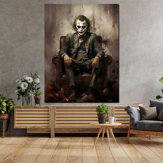 Joker im Anzug Wandbild abstrakt Pop Art