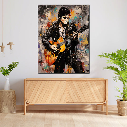 Pop Art Musiker Elvis King Wandbild abstrakt Rock ’n’ Roll Legacy Sänger