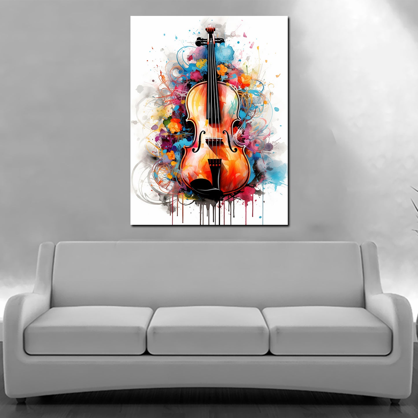 Wandbild abstrakt Kontrabass Colour Splash