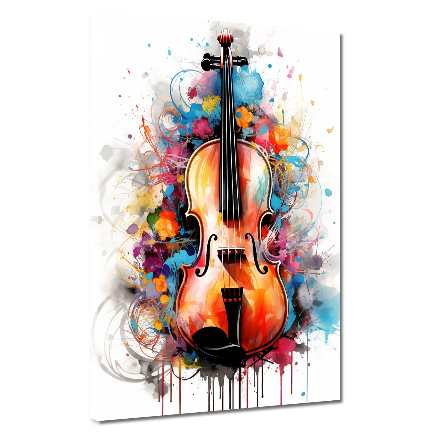 Wandbild abstrakt Kontrabass Colour Splash