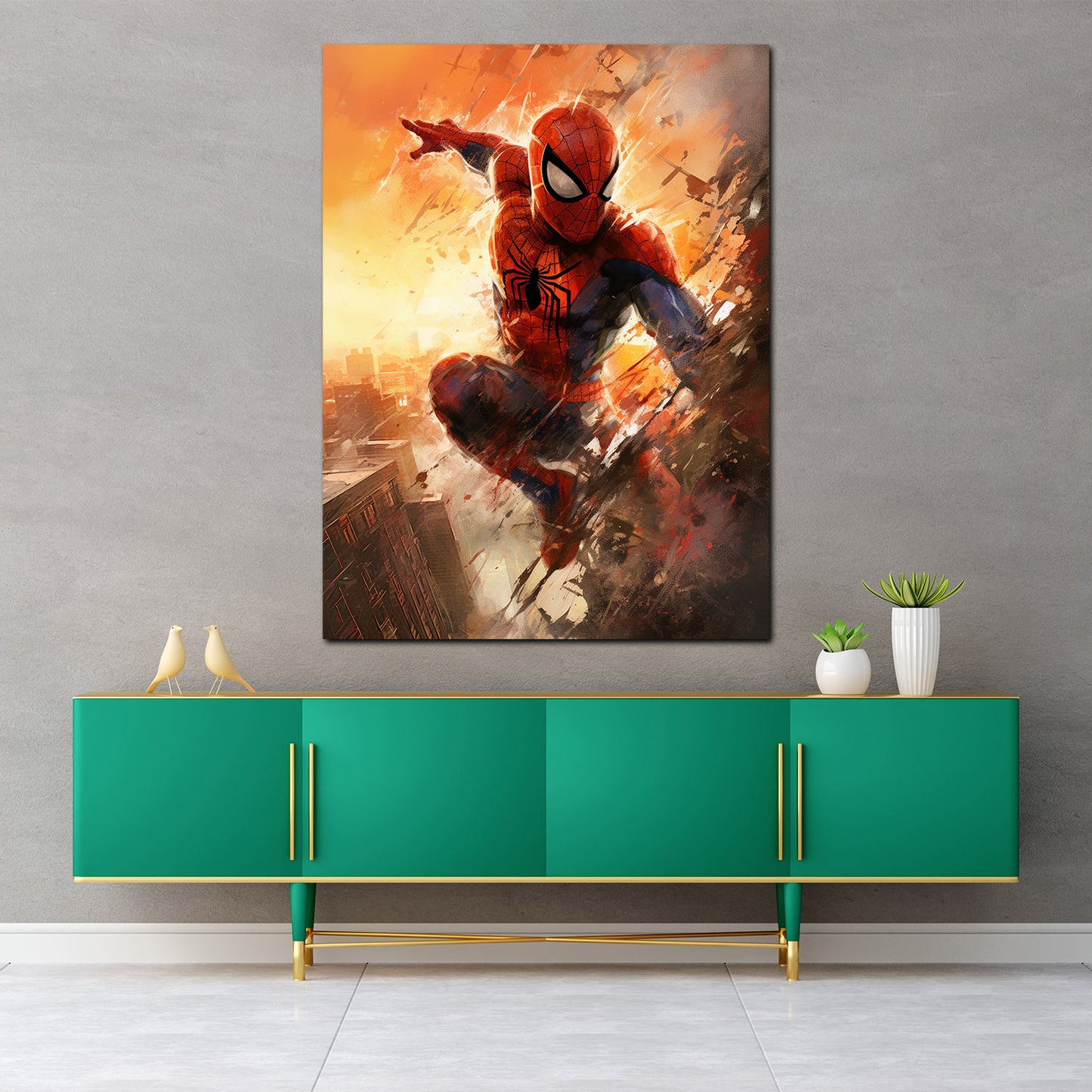 Wandbild abstrakt Spider Style Man Pop Art Comic