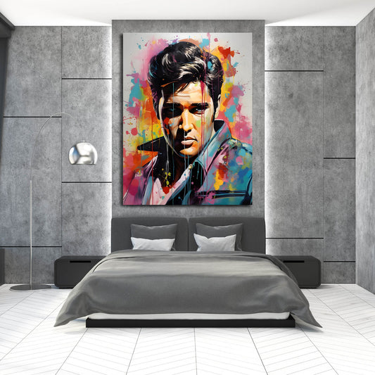 Elvis Wandbild Pop Art Style Musiker abstrakte Kunst Rock ’n’ Roll