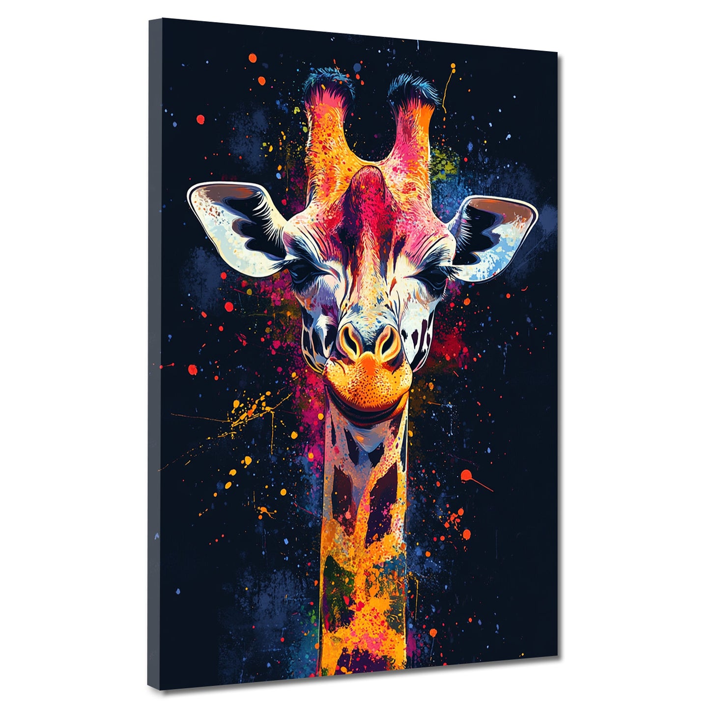 Wandbild Pop Art modern abstrakt farbenfrohe Giraffe