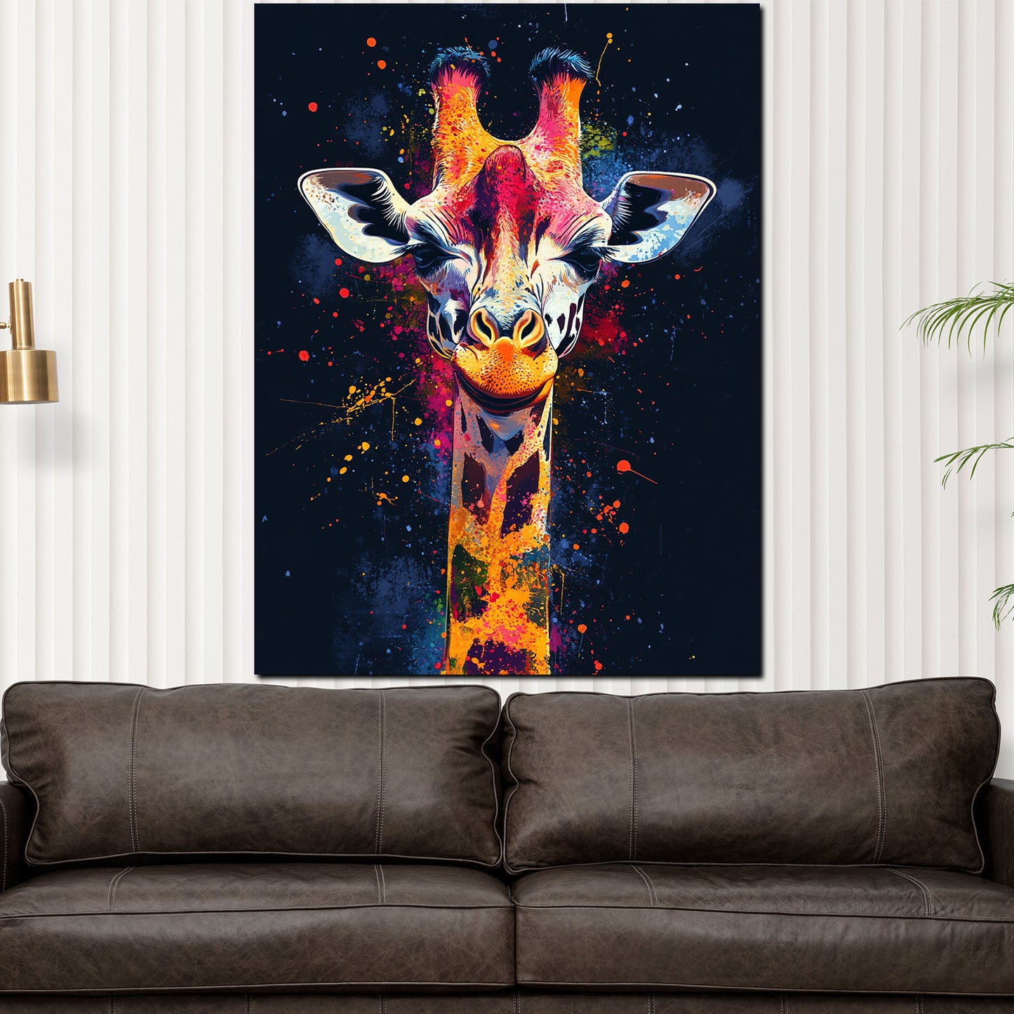 Wandbild Pop Art modern abstrakt farbenfrohe Giraffe