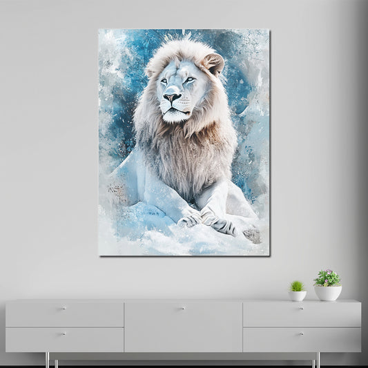 Wandbild wunderschöner weißer Löwe