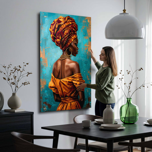 Wandbild afrikanische Frau farbenfroh modern