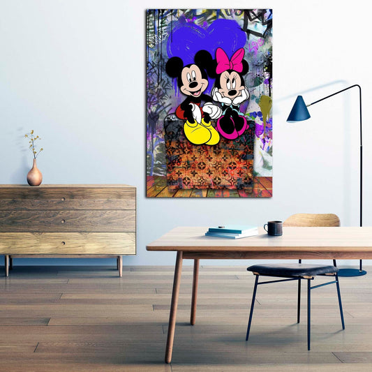 Comic Minnie Big Heart Wandbild im Wohnraum
