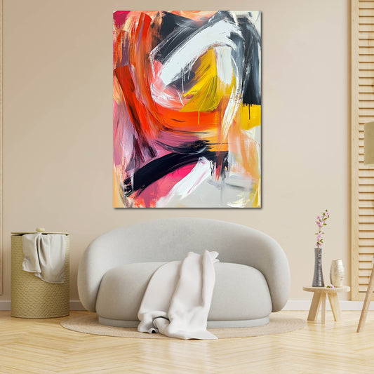 Abstrakt Pinselschwünge auf hellem Hintergrund Wandbild