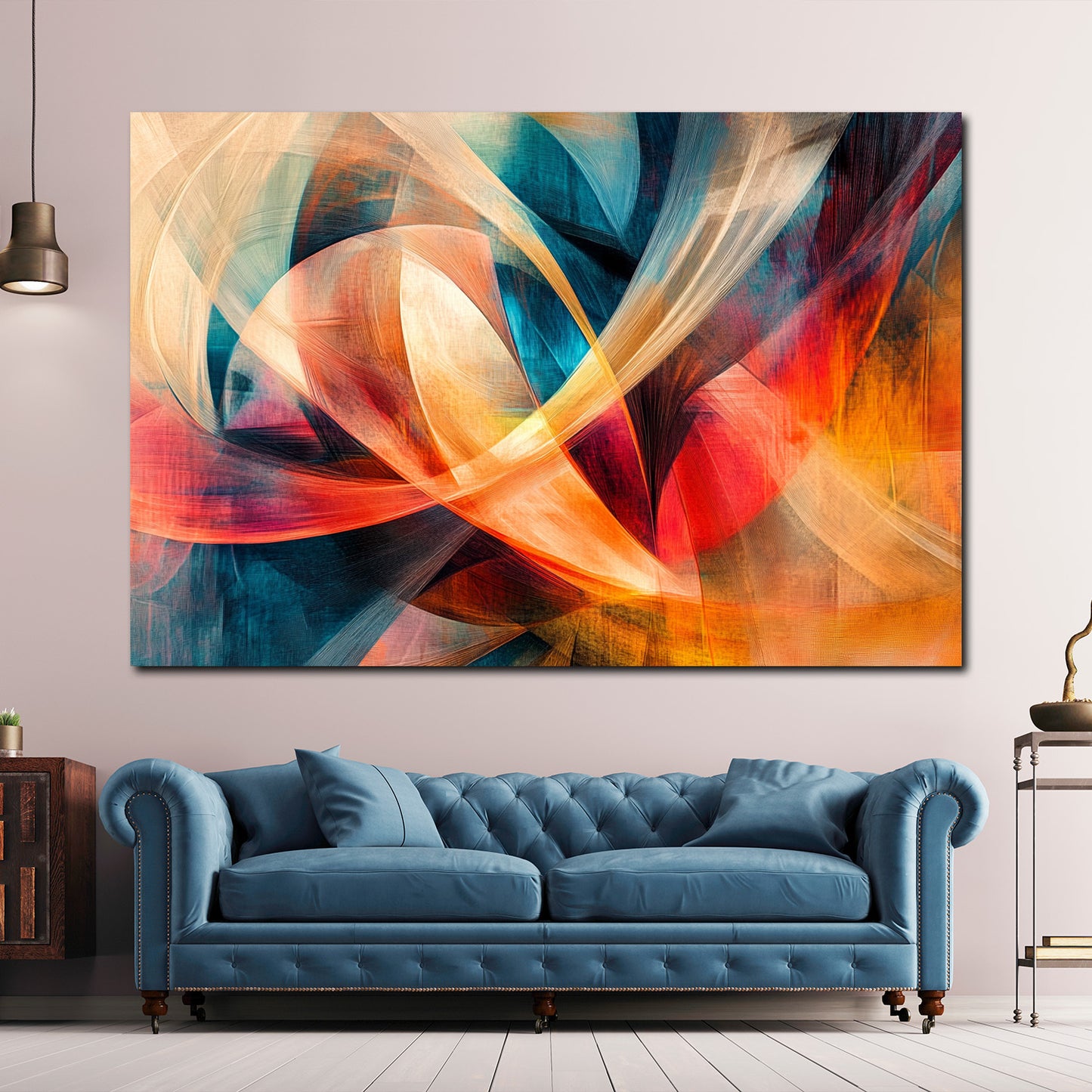 Abstrakt Farbenspiel Lichtreflexe und Formen Wandbild