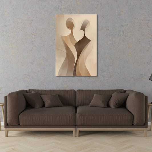 Abstrakt Figuren Silhouetten Braun Töne Wandbild