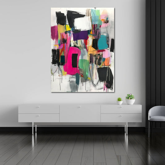 Abstrakt Komposition mit kräftigen Farben und Formen Wandbild