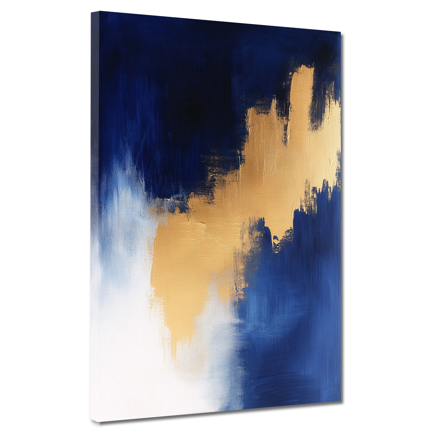 Abstrakt gold blau weiß Kontrast Strukturen Wandbild