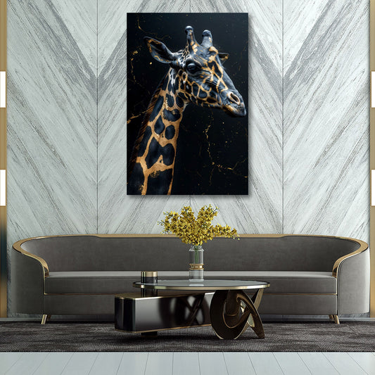 Aquarell Giraffenportrait als Leinwandbild