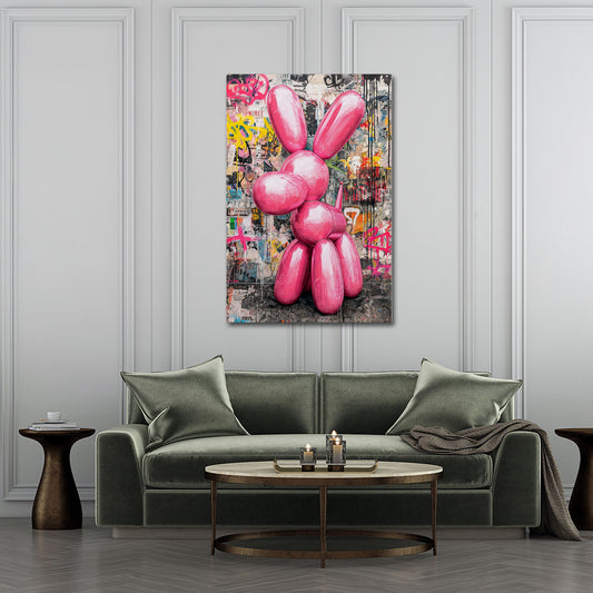 Ballonhund Pop Art pink Skulptur modern Wandbild