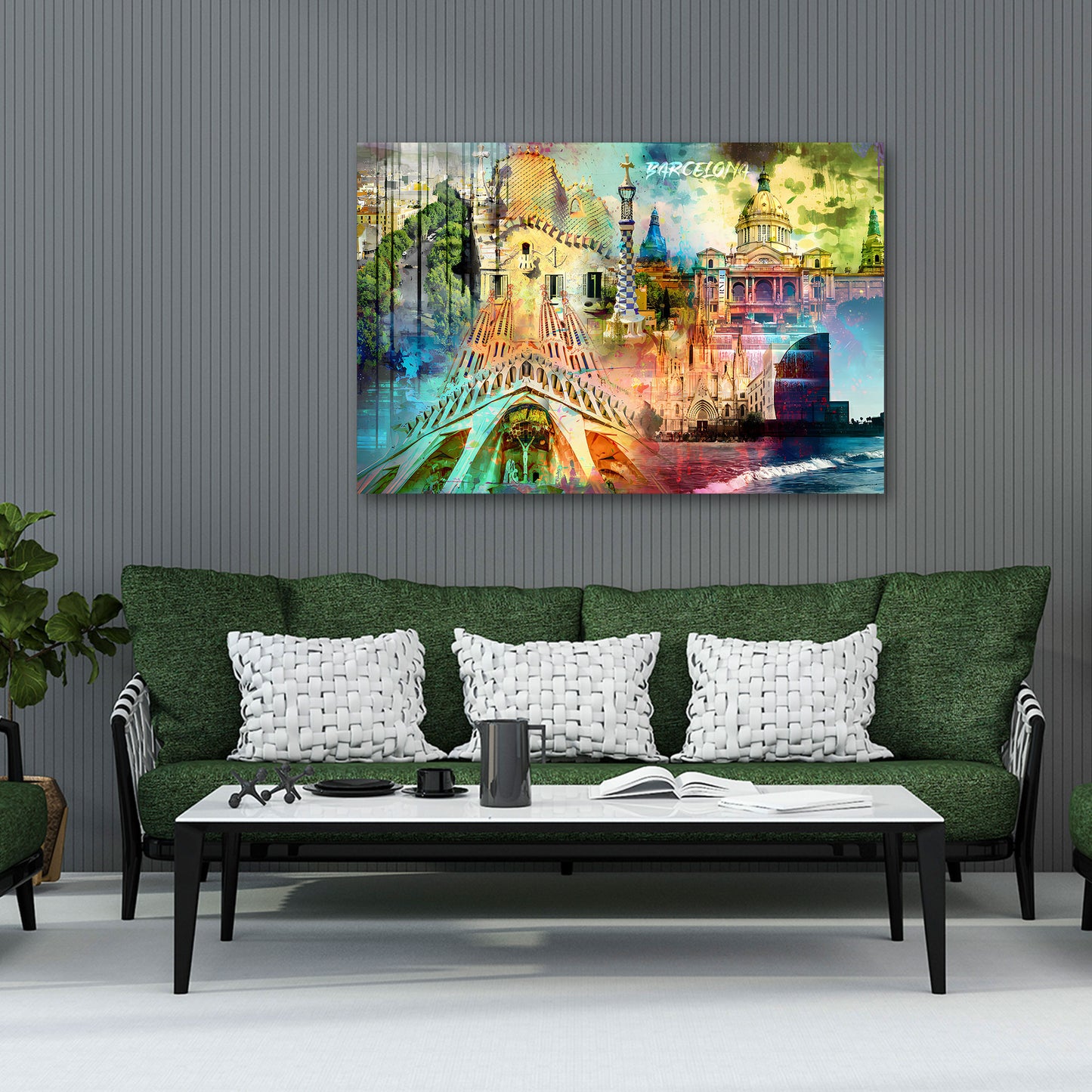 Barcelona Pop Art Architektur Wahrzeichen Wandbild