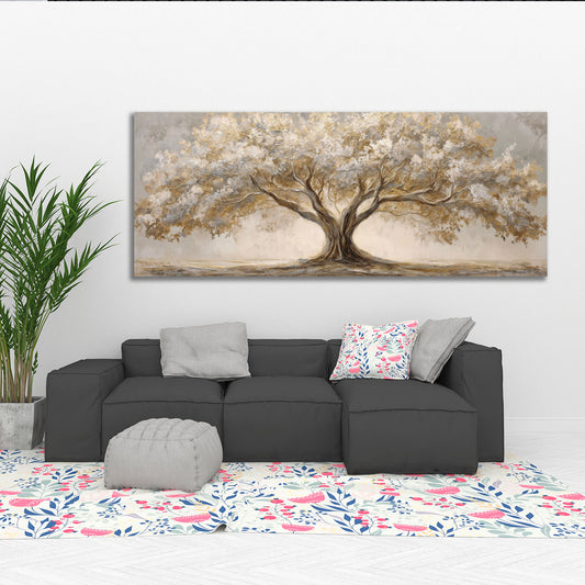 Baum Landschaft goldene Blätter abstrakt Natur Wandbild