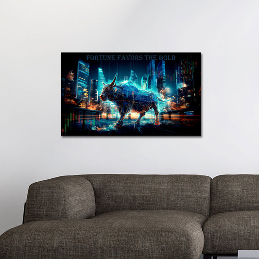 Börse Bulle Trading Fortune favors the bold Erfolg Wandbild