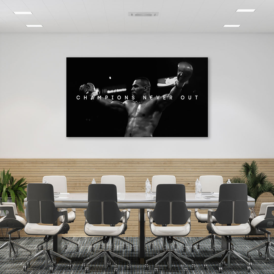 Boxer Zitat Mike Style Motivation schwarz weiß Wandbild