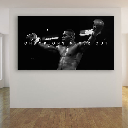 Boxer Zitat Mike Style Motivation schwarz weiß Wandbild