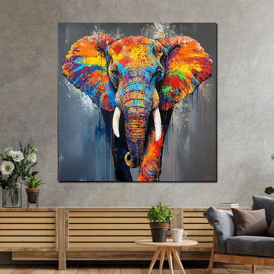 Elefant Pop Art Tierporträt Wandbild