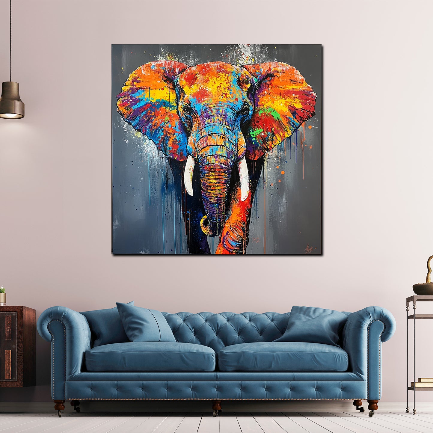 Elefant Pop Art Tierporträt Wandbild