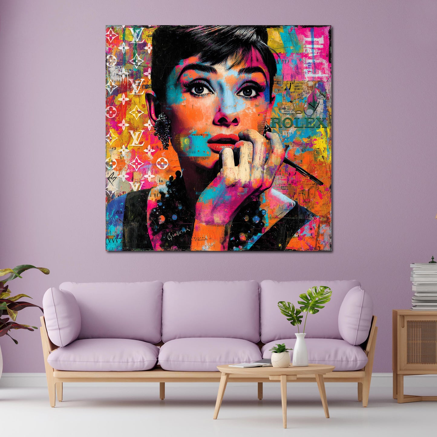 Ikone der Eleganz Audrey Pop Art Wandbild