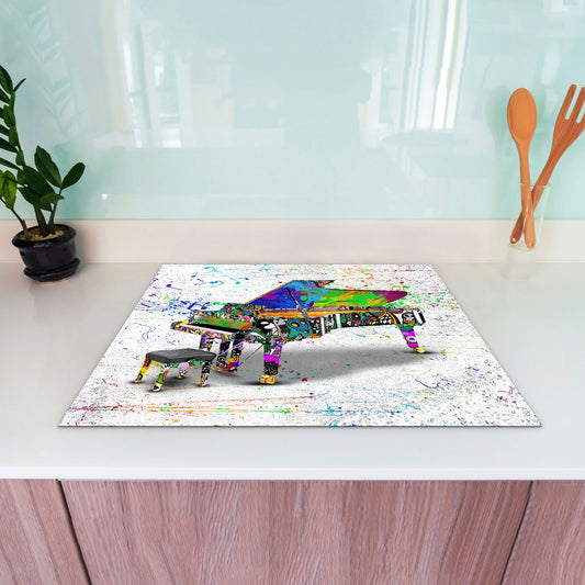 Klavier Graffiti Street Art Herdabdeckplatte Induktionsschutz für Ceranfeld & Küche Deko