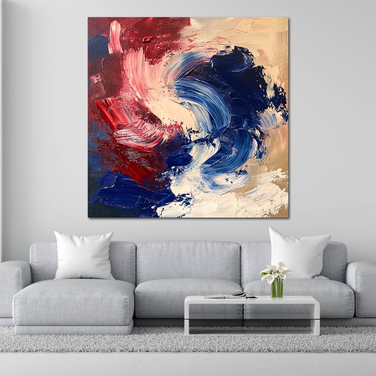 Kraftvolle und dynamische Pinselstriche Wandbild