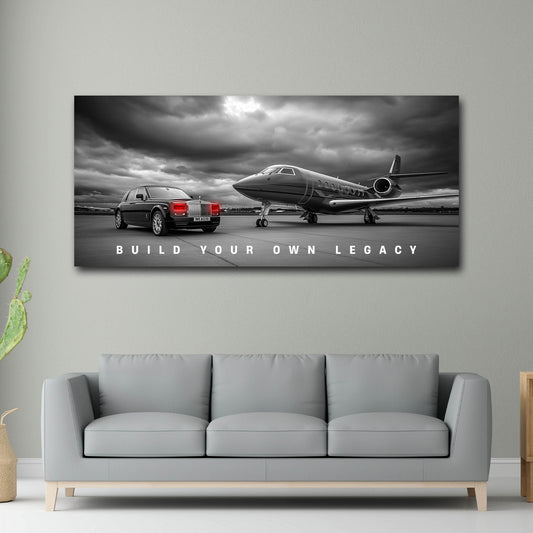 Luxus Auto Jet Motivation Erfolg Wandbild