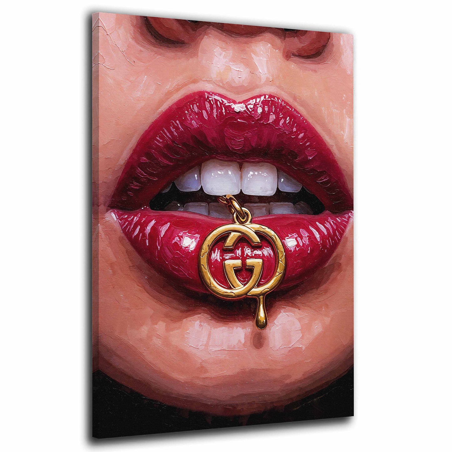 Luxus Lippen Schmuck Glamour Kunst Wandbild