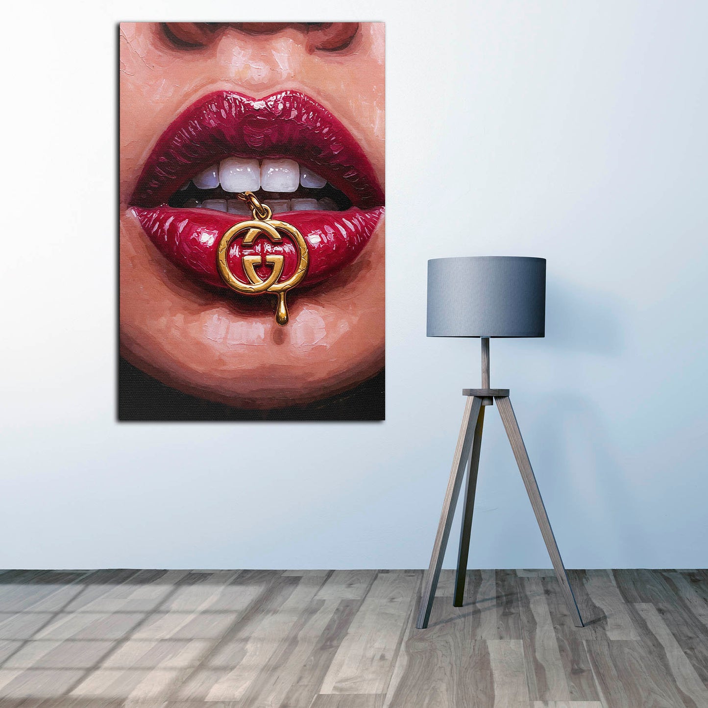 Luxus Lippen Schmuck Glamour Kunst Wandbild