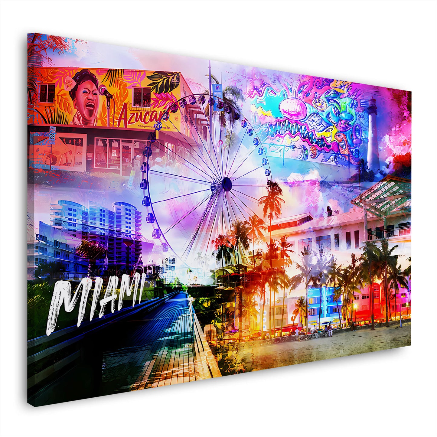Miami USA Pop Art Palmen Skyline Wandbild