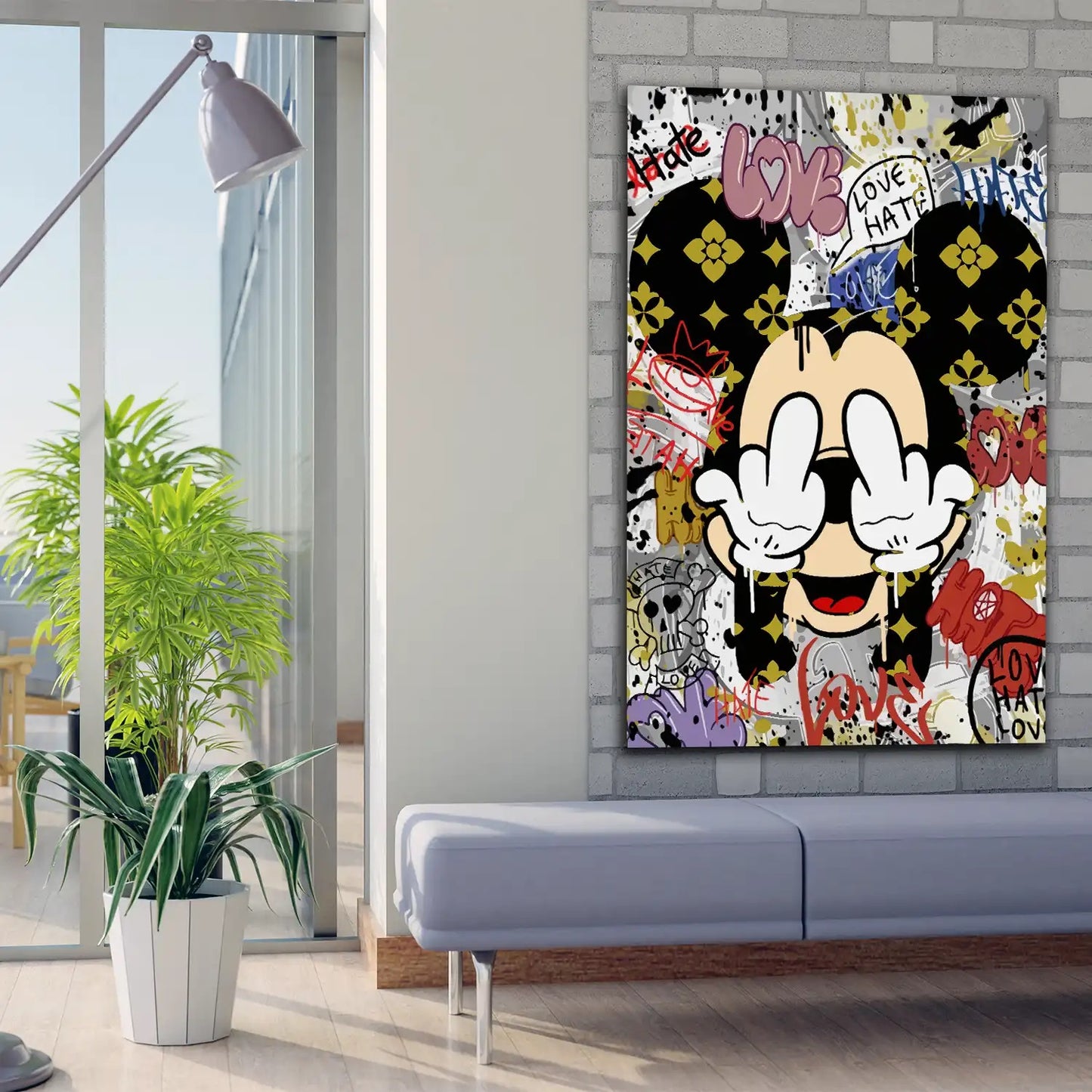 Mickey Wandbild Pop Art Finger Style Street Art
