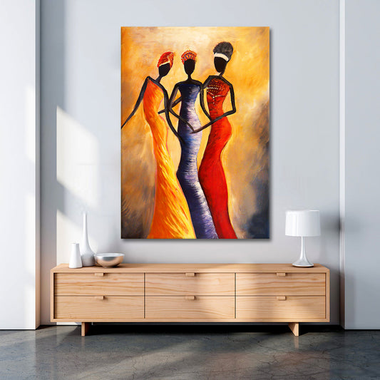 Afrikanische Frauen als Acrylglasbild im Wohnzimmer