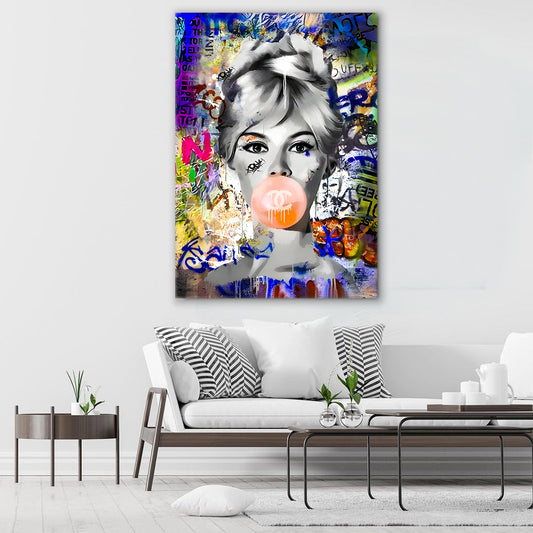 Wandbild Pop Art Chewing Gum Brigitte Style