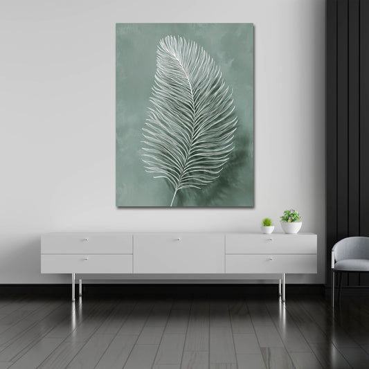 Naturmotiv Palmblatt minimalistisch grün Wandbild