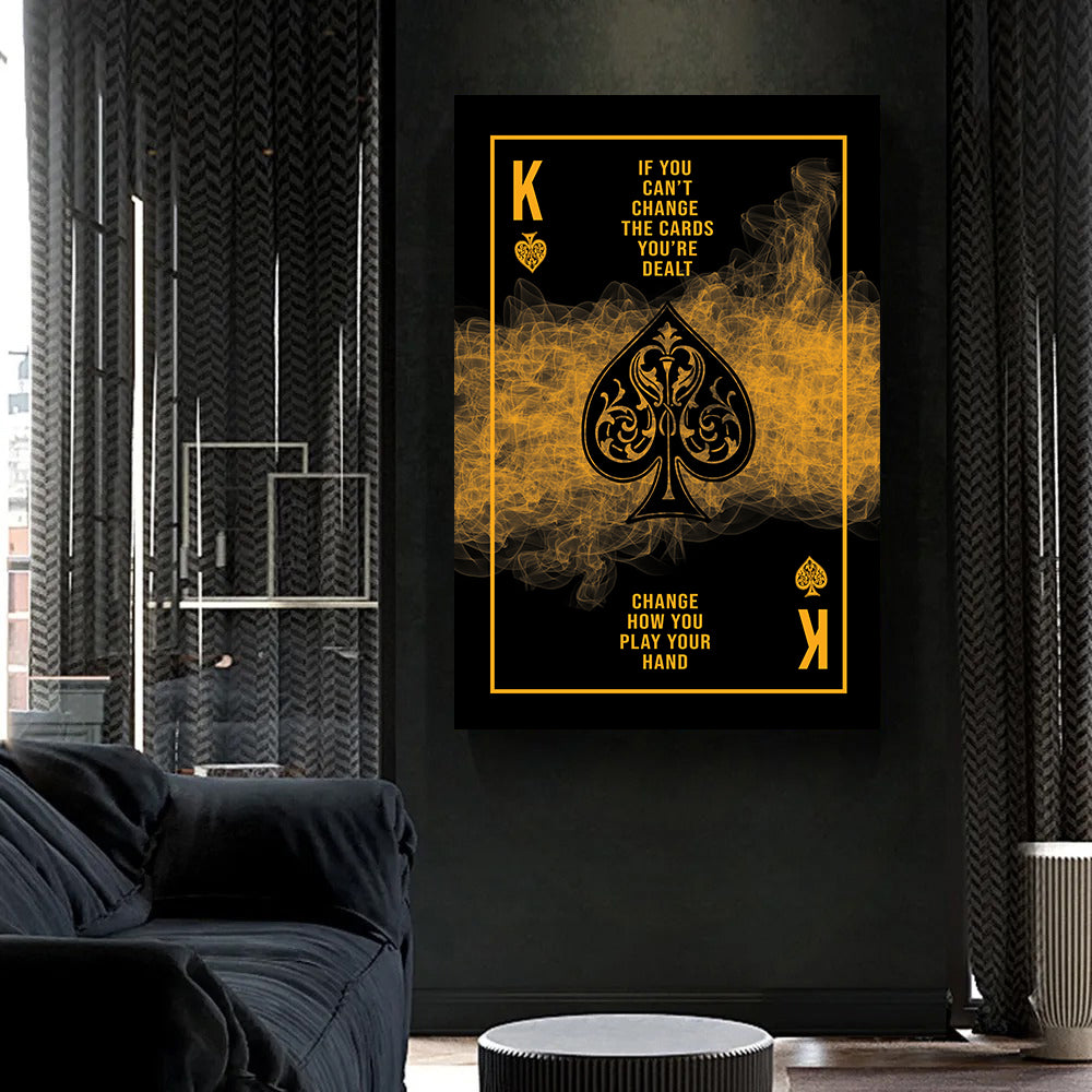 Pokerkarte Motivation Change How You Play Your Hand Wandbild