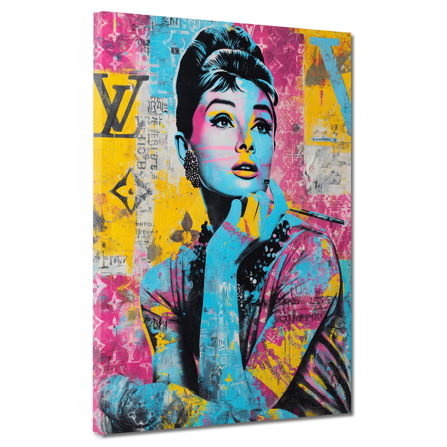 Pop Art Audrey Porträt Vintage Look Wandbild