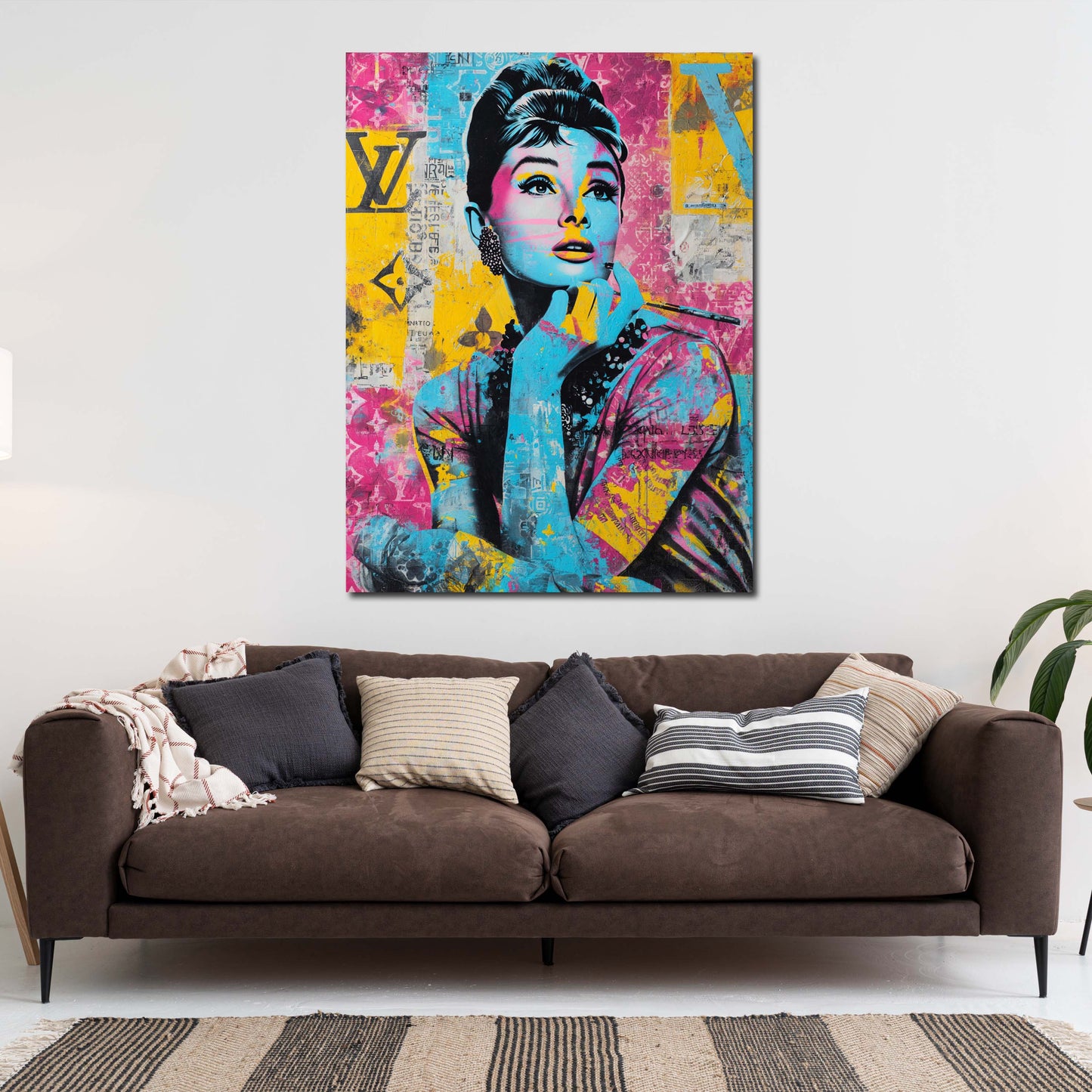 Pop Art Audrey Porträt Vintage Look Wandbild